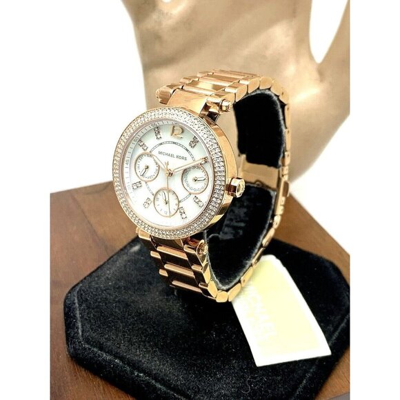 Michael Kors Women's Watch MK5616 Parker Quartz Mother of Pearl Rose Gold Steel - Picture 2 of 14